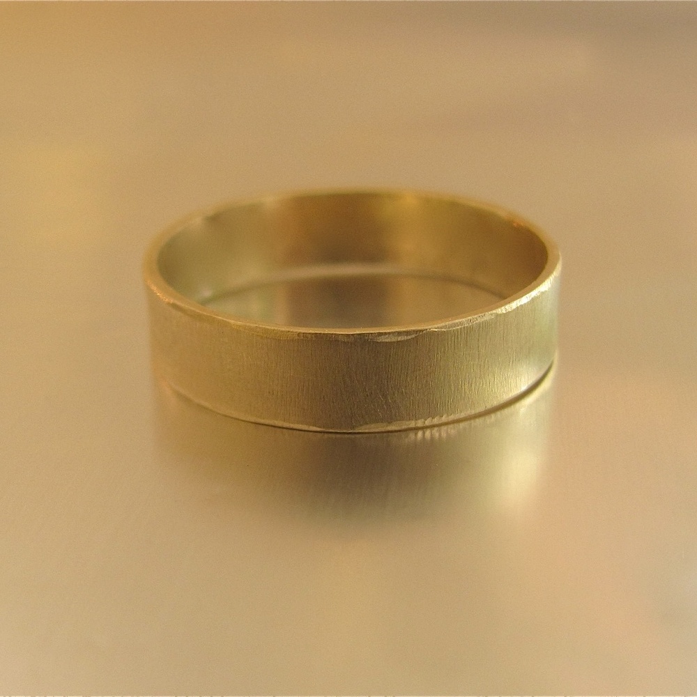 wedding ring - Unisex 14k solid yellow gold Wedding band - handmade